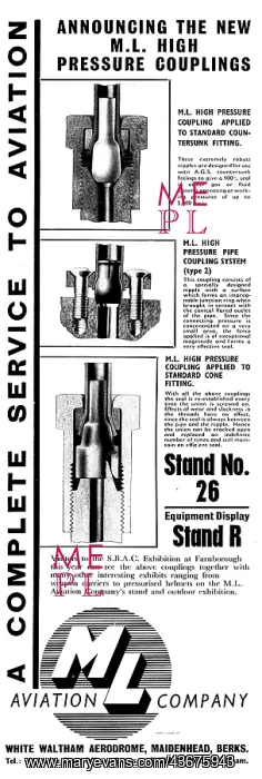 : M.L. Aviation Type 1 Countersunk High Pressure Coupling : M.L. Aviation Type 1 Countersunk High Pressure Coupling