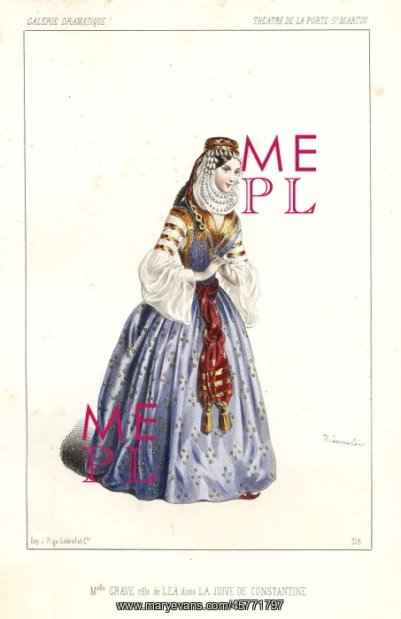 : Mlle. Angelina Grave as Lea in La Juive de Constantine, 1846 : Mlle. Angelina Grave as Lea in La Juive de Constantine, 1846