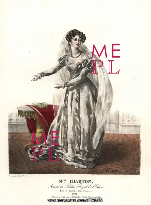 : Mlle Henrietta Charton as Leonore in Fiesque, 1824 : Mlle Henrietta Charton as Leonore in Fiesque, 1824