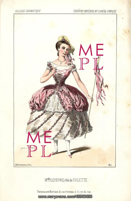 : Mlle Lefevre as Colette at the Theatre Imperial : Mlle Lefevre as Colette at the Theatre Imperial