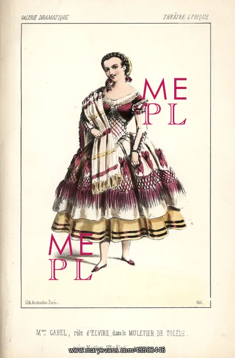 : Mlle Marie Cabel as Elvire in Adolphe Adam's : Mlle Marie Cabel as Elvire in Adolphe Adam's