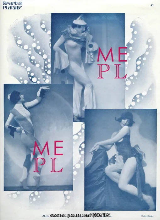 : Mlle Murat in three poses in Paris Plaisirs : Mlle Murat in three poses in Paris Plaisirs