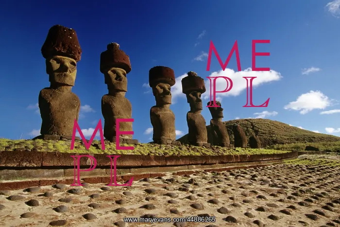 : Moai Ahu Nau Anakena Beach Easter