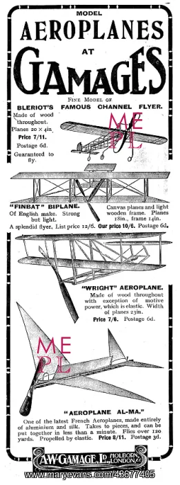 : Model Aeroplanes At Gamages Finbat Biplane : Model Aeroplanes At Gamages Finbat Biplane
