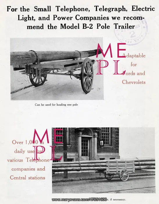 : Model B-2 Pole Trailer : Model B-2 Pole Trailer