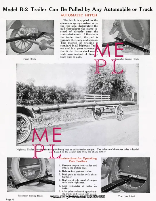 : Model B-2 Trailer can be pulled by any automobile or truck : Model B-2 Trailer can be pulled by any automobile or truck