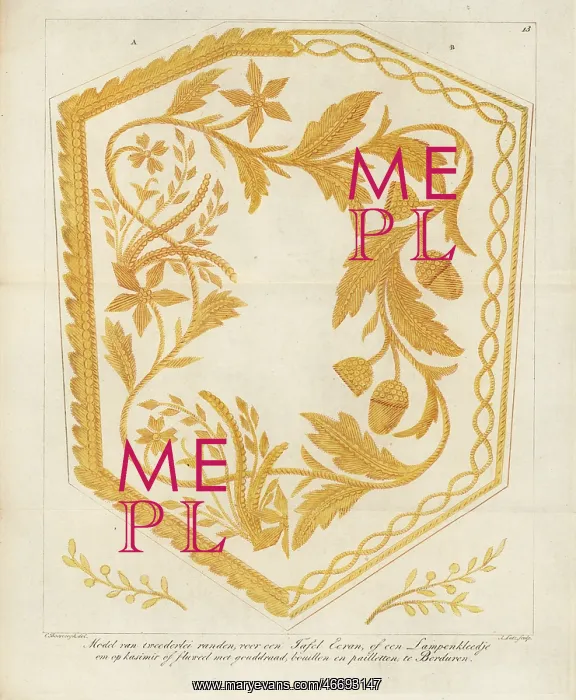 : Model for an embroidered table screen or lampshade : Model for an embroidered table screen or lampshade