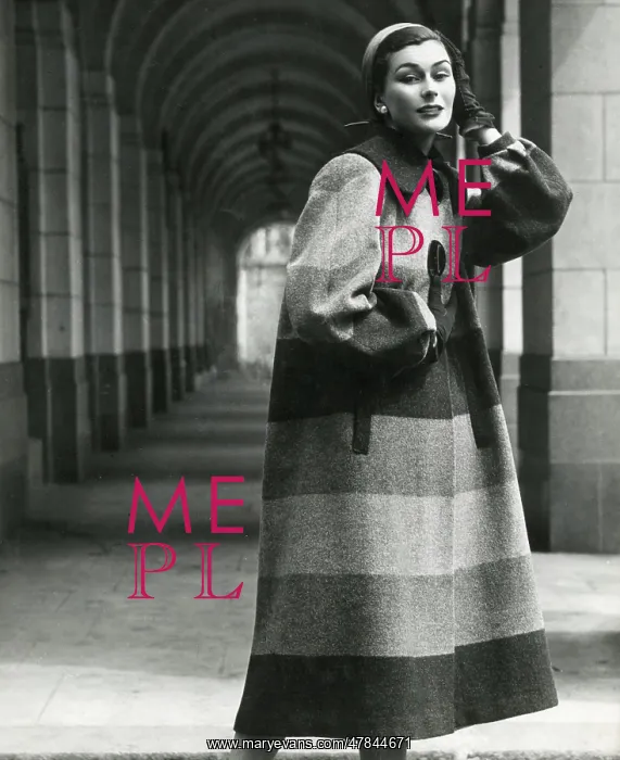 : Model in fabulous wide stripe long woollen coat : Model in fabulous wide stripe long woollen coat