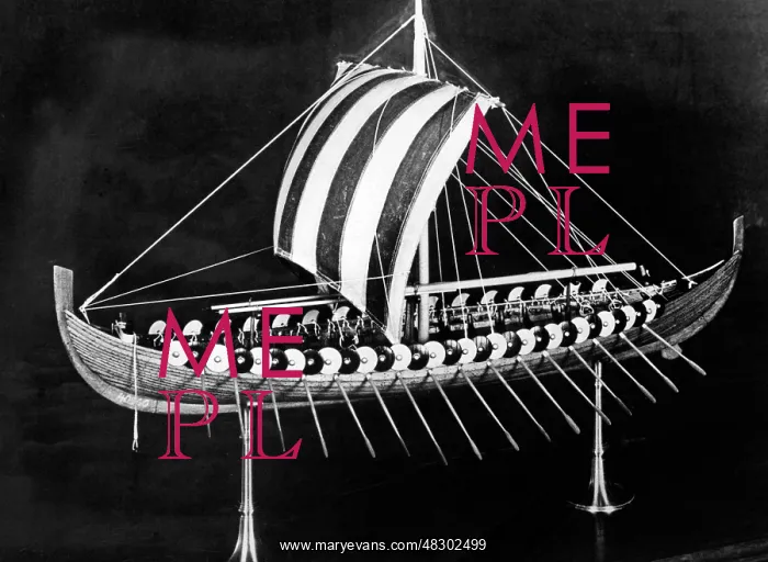 : Model of the Gokstad ship, ca. 1930 : Model of the Gokstad ship, ca. 1930