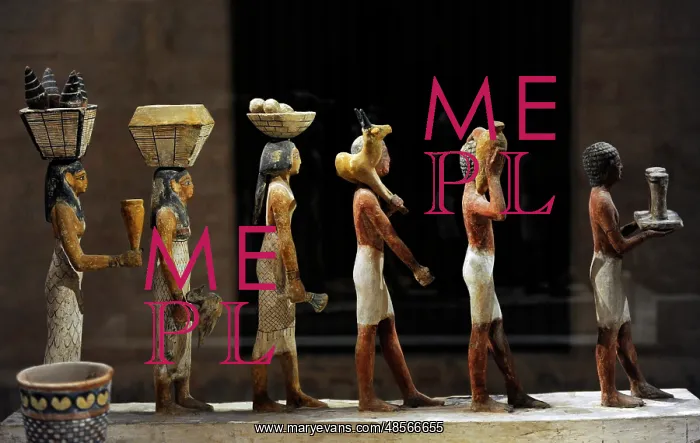 : Model of a group of offering bearers. Egypt : Model of a group of offering bearers. Egypt