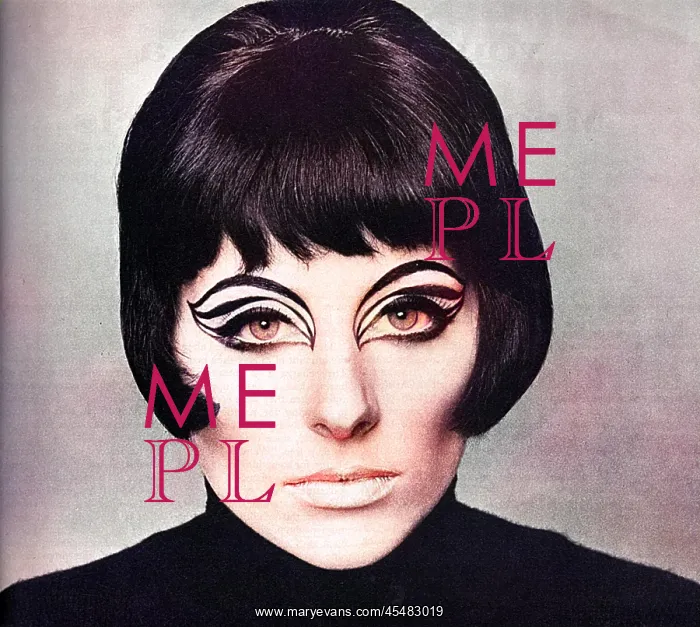 : Model Jill Kennington in feline make-up : Model Jill Kennington in feline make-up