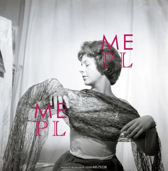 : Model with a lacy shawl : Model with a lacy shawl