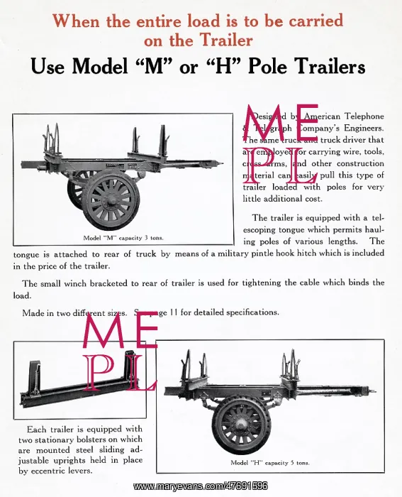 : Model M or H Pole Trailers and accessories : Model M or H Pole Trailers and accessories
