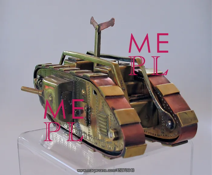 : Model - Mark V WWI male tank with semaphore device : Model - Mark V WWI male tank with semaphore device