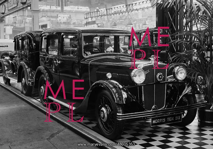 : Model of a Morris Ten Six at the Automobile show in the Ol : Model of a Morris Ten Six at the Automobile show in the Ol