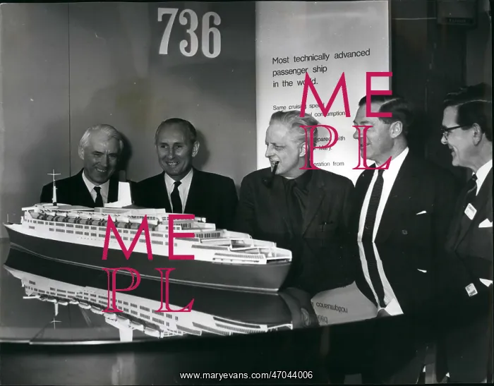 : Model of new Cunard liner unveiled, London : Model of new Cunard liner unveiled, London