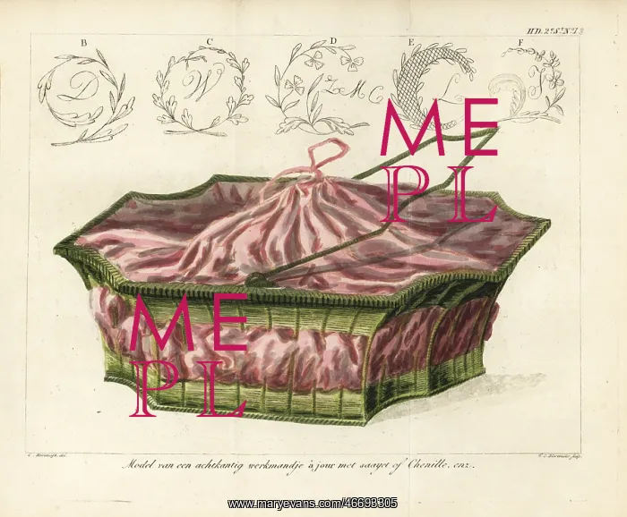 : Model for an octagonal work basket : Model for an octagonal work basket