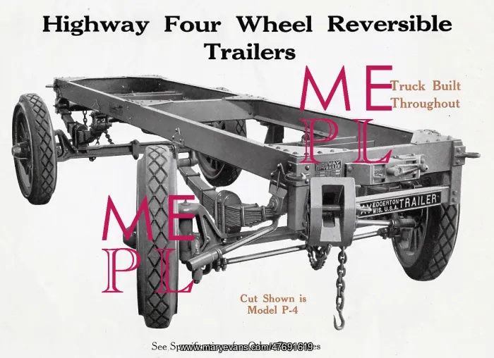 : Model P-4 Highway Four Wheel Reversible Trailer : Model P-4 Highway Four Wheel Reversible Trailer