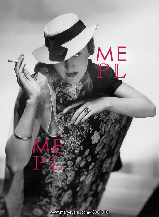 : A model with Panama hat, 1937 : A model with Panama hat, 1937