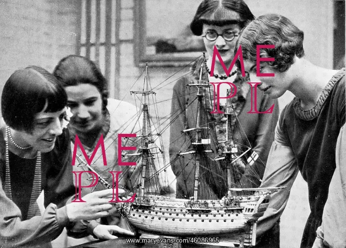: Model ship on display at the Mansard Galleries : Model ship on display at the Mansard Galleries