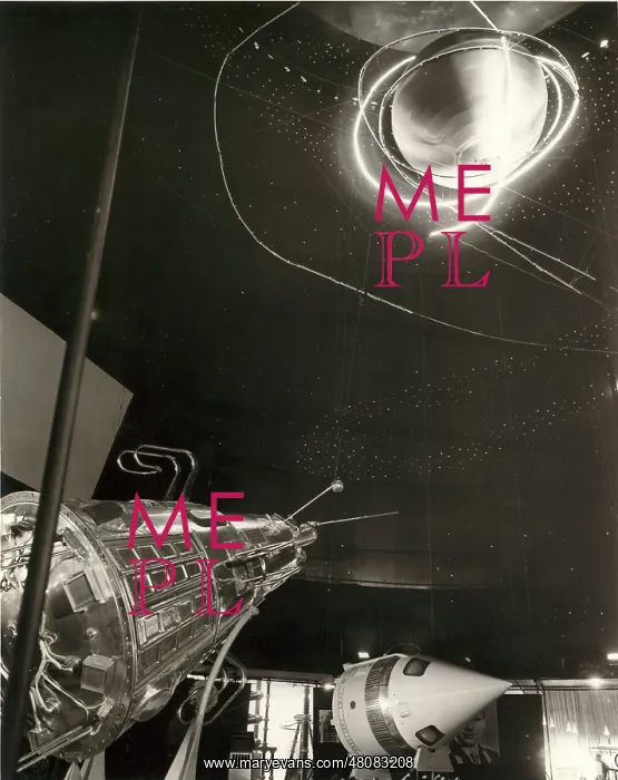 : A model of Sputnik III (foreground) : A model of Sputnik III (foreground)