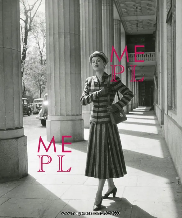 : Model in a striking striped suit - columns : Model in a striking striped suit - columns