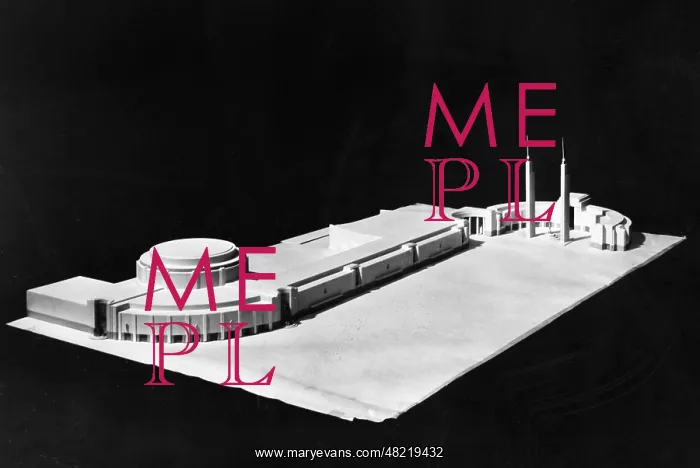 : Model train station, 1938 : Model train station, 1938