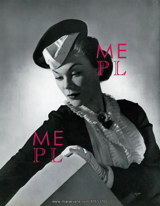 : Model wearing Agnes hat 1937 : Model wearing Agnes hat 1937