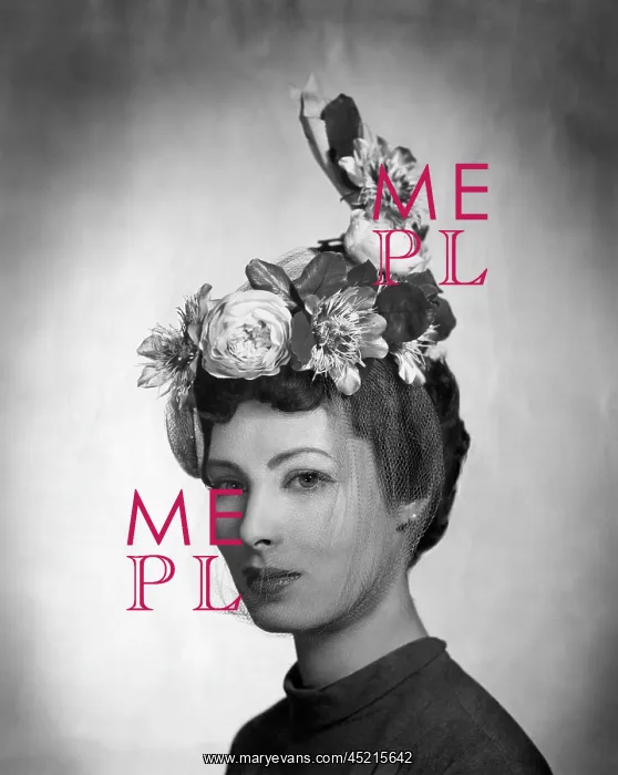: A model wearing a hat by Lilly Dache made ? : A model wearing a hat by Lilly Dache made ?