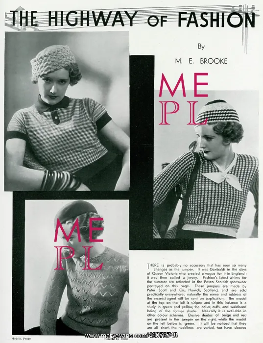 : Models wearing fashionable jerseys 1933 : Models wearing fashionable jerseys 1933