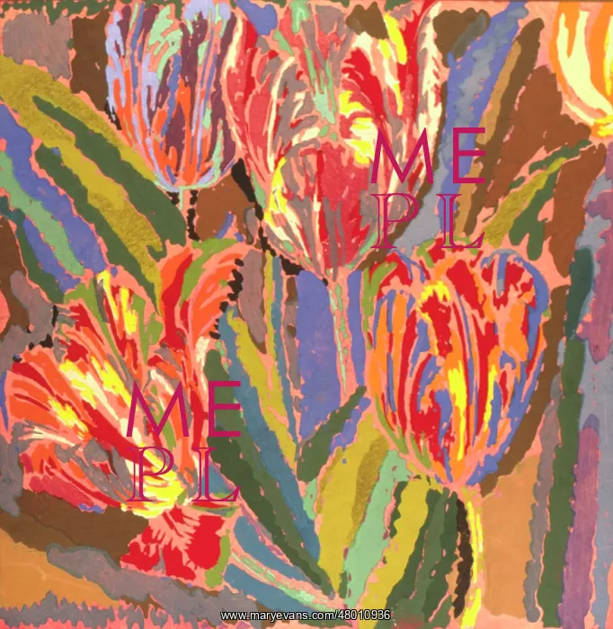  : Modern design in bright colours with tulips