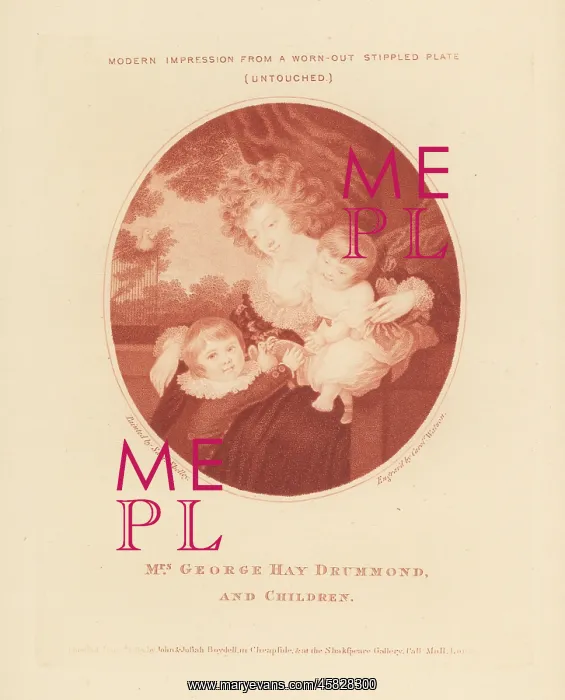 : Modern impression from a worn-out stippled plate : Modern impression from a worn-out stippled plate