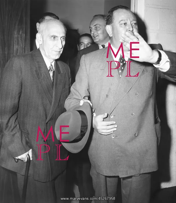 : Mohammed Mossadegh (left) the Iranian Premier at : Mohammed Mossadegh (left) the Iranian Premier at