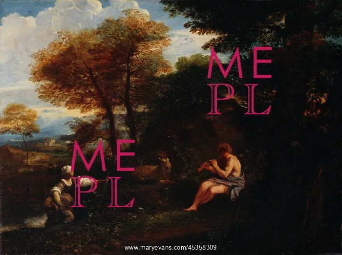 : Mola - Landscape with shepherd and shepherdess : Mola - Landscape with shepherd and shepherdess