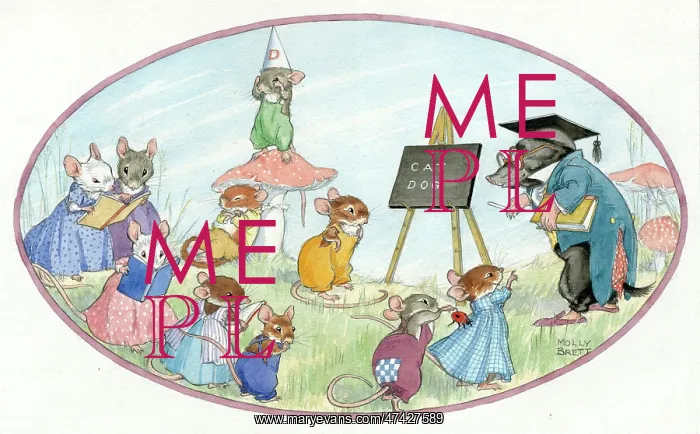 : Mole teacher with class of mice : Mole teacher with class of mice