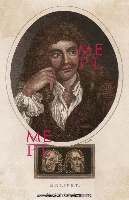  : MOLIERE. JEAN-BAPTISTE POQUELIN MOLIERE (1622 - 1673), French playwright and actor