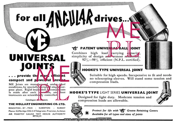 : Mollart Universal Joints For Angular Drives - Hooke's Type : Mollart Universal Joints For Angular Drives - Hooke's Type