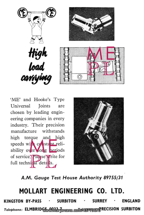 : Mollart Universal Joints. Hooke's Type : Mollart Universal Joints. Hooke's Type