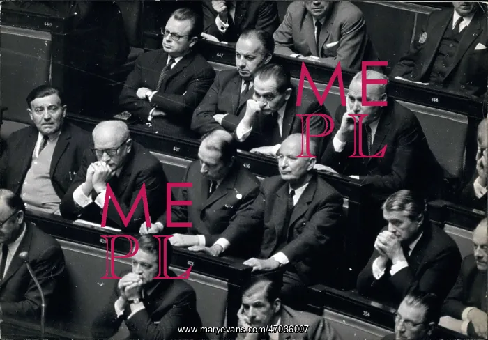 : Mollet, Mitterrand, Defferre, Mendes-France in Assembly : Mollet, Mitterrand, Defferre, Mendes-France in Assembly