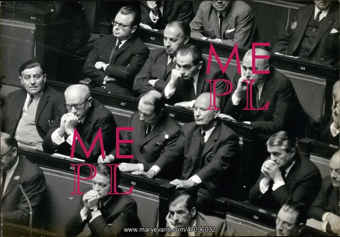 : Mollet, Mitterrand, Defferre, Mendes-France in Assembly : Mollet, Mitterrand, Defferre, Mendes-France in Assembly