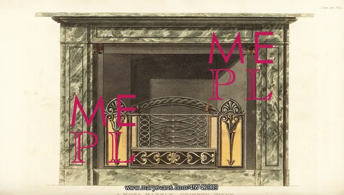 : Mona marble chimney piece designed by George Bullock : Mona marble chimney piece designed by George Bullock