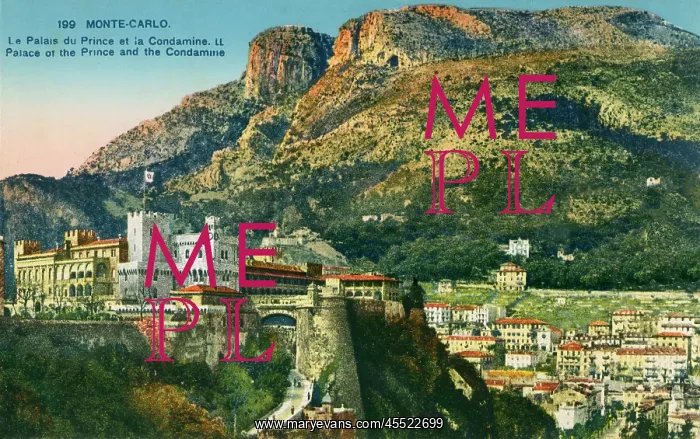 : Monaco - Monte Carlo - The Prince's Palace and the Condamine : Monaco - Monte Carlo - The Prince's Palace and the Condamine