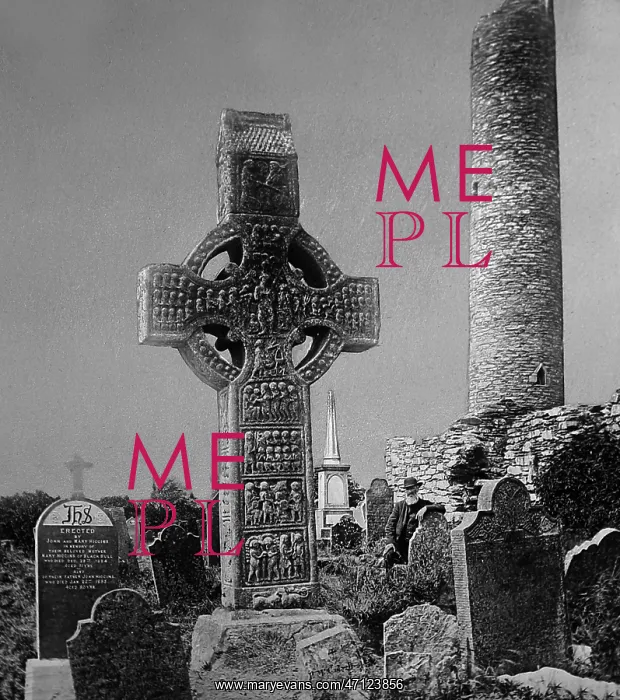 : Monasterboice Cross and Round Tower, County Louth, Ireland : Monasterboice Cross and Round Tower, County Louth, Ireland
