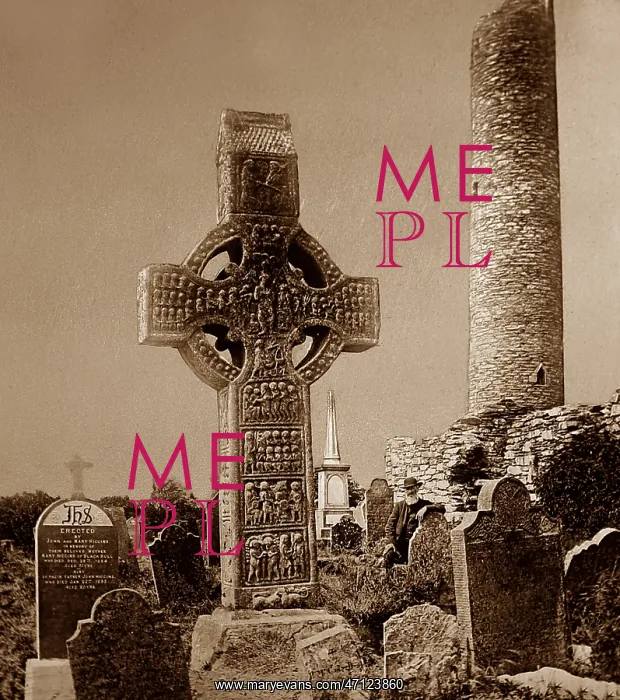  : Monasterboice Cross and round tower, County Louth, Ireland