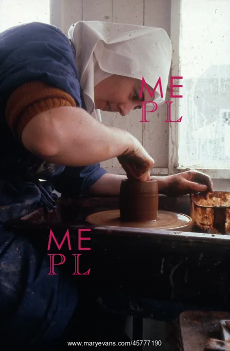 : Monastic life - nun making pottery : Monastic life - nun making pottery