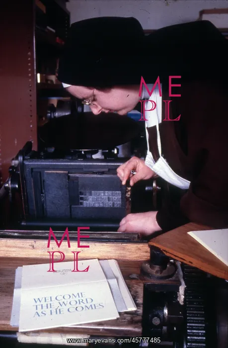 : Monastic life - nun operating a printing machine : Monastic life - nun operating a printing machine