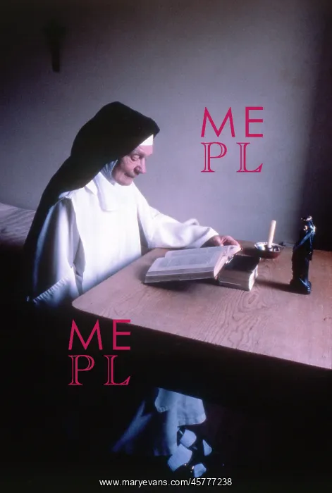 : Monastic life - nun reading the Bible : Monastic life - nun reading the Bible