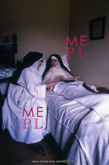 : Monastic life - two nuns, one in bed : Monastic life - two nuns, one in bed