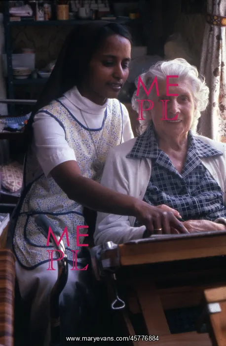 : Monastic life - nursing nun caring for the elderly : Monastic life - nursing nun caring for the elderly