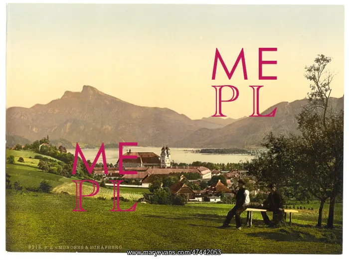 : Mondsee and Schafberg, Upper Austria, Austro-Hungary : Mondsee and Schafberg, Upper Austria, Austro-Hungary